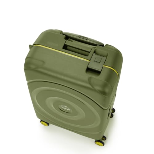 Image of American Tourister Polypropylene Amt Circurity 55Cm TSA OLV Grn 3 Point TSA Lock Luggage Complete Lining and Contrast Components, Hard, 4, Spinner, Trolley Bag, Olive Green