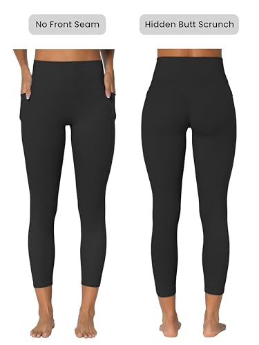 Sustainable Butt Lifting Capri Leggings with Pockets for Women, High Waisted No Front Seam Tummy Control Workout Yoga Pants3