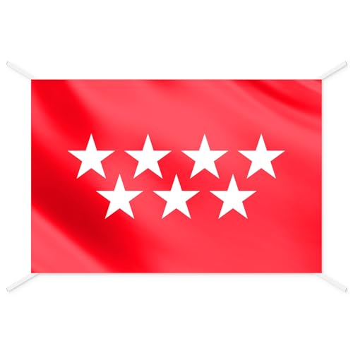 Bandera Madrid - Banderas del Mundo para Interior y Exterior - Banderas de Comunidades, Países - 144x93 cm