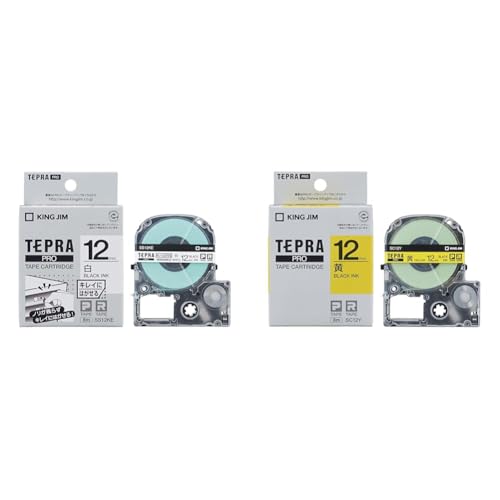 �y�Z�b�g�����z�y�����z �L���O�W��(Kingjim) �e�v��PRO�e�[�v�J�[�g���b�W �L���C�ɂ͂����郉�x�� 12mm �����x��/������ ����8m SS12KE + �e�[�v�J�[�g���b�W �e�v��PRO �J���[���x�� SC12Y �C�G���[ ��/������ 12mm