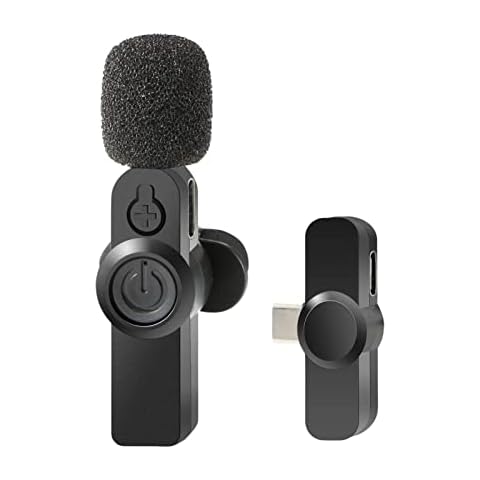 MQDLF Wireless Lavalier Microphone 2.4G Radio Noise Reduction Mini Microphone Plug And Play Wireless Lapel Mic For Smartphones With USB-C Interface,recording Live Vlog Video Interviews Cover
