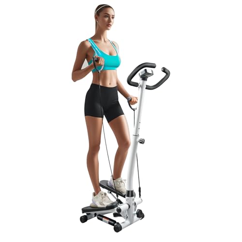 RORALA Twist Stepper with Handlebar,Stair Step Machine for Cardio Workout,Compact Home Exercise Equipment,300LBS MAX Weight Capacity