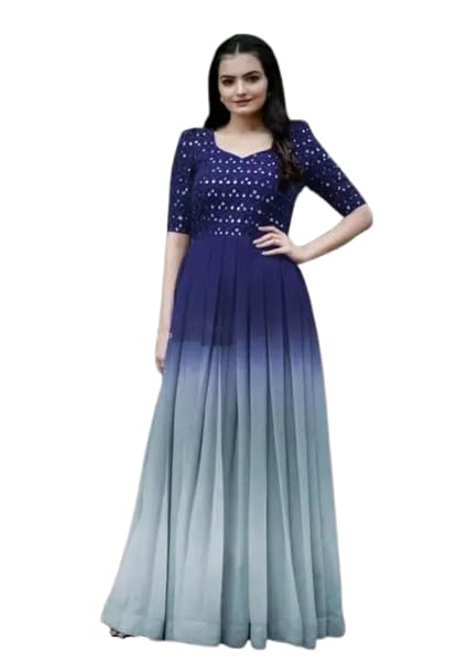 Fancy Gown with Colorblock Design for Great Women and Beautiful Girl-RENUKA1-picture-36