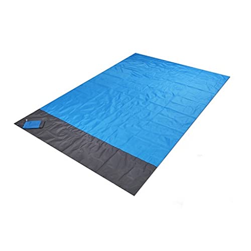 KKNERVEQ Waterproof Pocket Beach Blanket Folding Camping Mat Mattress Portable Lightweight Mat Outdoor Picnic Mat Sand Beach Mat (Green 140x210cm)