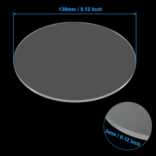 Image of Hitefu 10 Packs Clear Circle Acrylic Sheets, 5 Inch Transparent Plexiglass Circle Panels, 3mm Thick Arcylic Discs fos Signs, Photo Picture Frame, Art Craft, DIY Display Projects