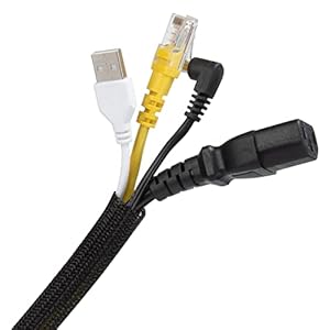 Guaina Cavo 12-20mm Self-closing Raccogli Cavi Flessibile Gestione del Cavo per TV, Computer, Audio Manicotti Protezione 3Meter