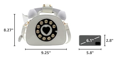Image of QiMing Retro dial telephone Crossbody Shoulder Bag,Pu Movable microphone Purse for Women