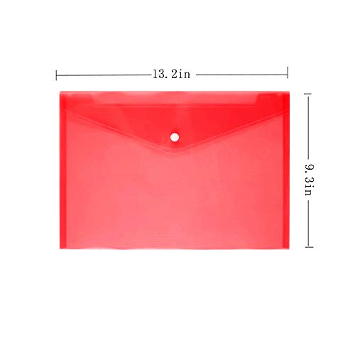 Wiekyze Envelope de poli 12 peças de envelopes de documentos com botão de pressão pasta de documento