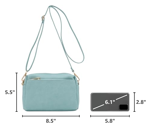 Image of FashionPuzzle Triple Zip Small Crossbody Bag