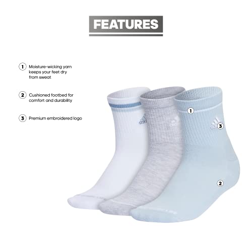 Image of adidas Cushioned Sport High Quarter Socks 3-Pairs Durable & Comfortable