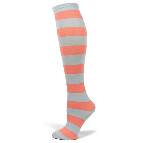 Image of PolyMedea Elite Quality Colorful Soft Cotton Women's Striped Knee High Socks
