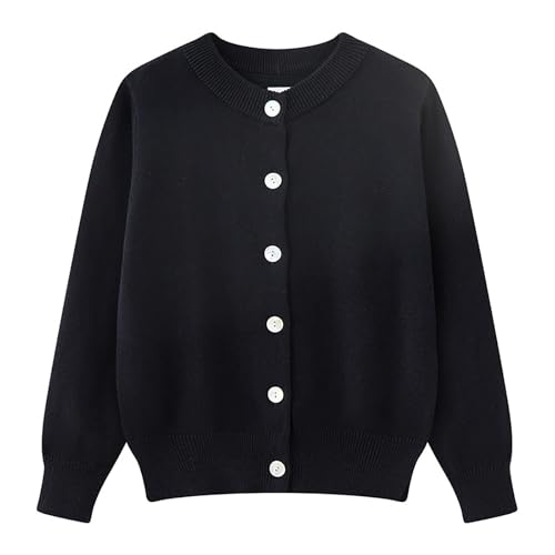 Teen Girls Cardigan Long Sleeve Crewneck Jacket Classic School Unifor𝐦 Aesthetic Trendy Kid Winter Coat3