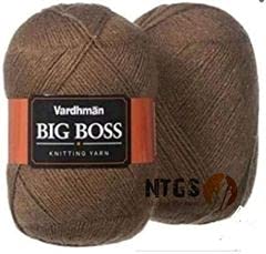 Image of NTGS BigBoss Wool Soft Fingering Hand Knitting Dyed Dark Brown Wool Crochet Hook Yarn (400 g) Shade no.2