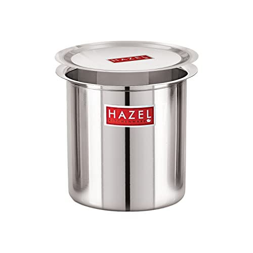 Image of HAZEL Steel Milk Pot with Lid | 5000 ml Stainless Steel Milk Boiler Container | Milk Boiling Vessel Gunj for Kitchen