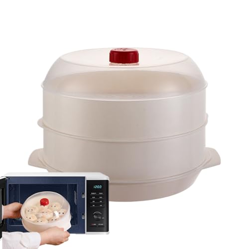Tarro de verduras - Papel de cocina antiadherente, herramienta de cocción apilable | Papazón de microondas de doble capa con tapa, utensilios de cocina de calor rápido para pedos
