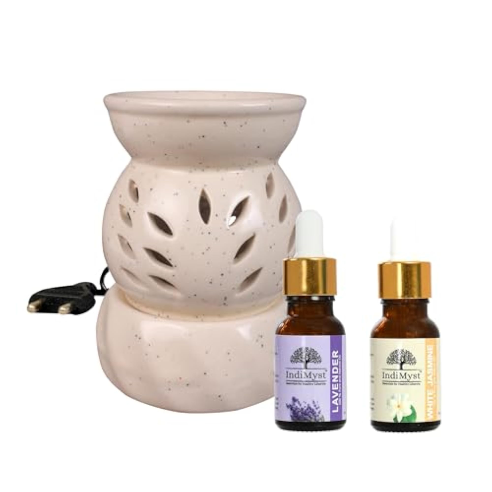 Essential Oils Combo Pack with Ceramic Aroma Diffuser