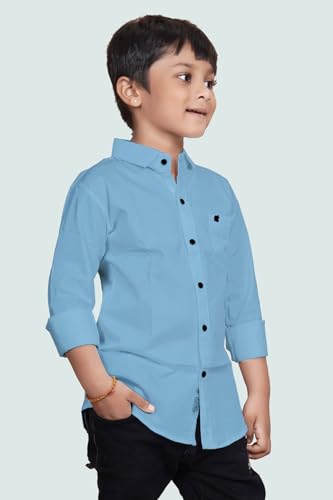 Image of Boys Solid Casual Shirt in Cotton Fabric