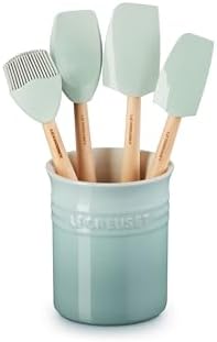 Le Creuset Silicone Craft Series Utensil Set with Stoneware Crock, 5 pc., Sea Salt
