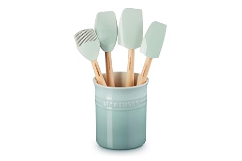 Le Creuset Silicone Craft Series Utensil Set with Stoneware Crock, 5 pc., Sea Salt
