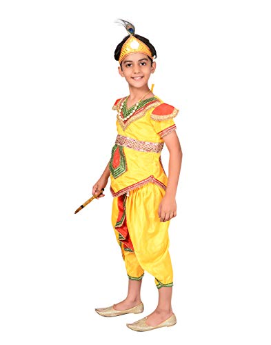 Image of AHHAAAA Cotton Silk Raja Krishna Dress Kurta with Dhoti Pant for Boys 220