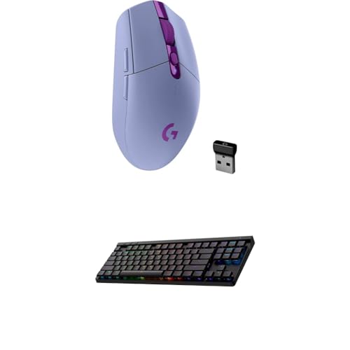 Image of Logitech G305 Lightspeed Wireless Gaming Mouse (Lilac) + G515 TKL Wireless Gaming Keyboard (Tactile, Black) Bundle