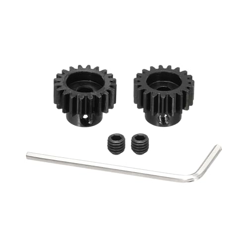 Image of DMiotech M1 19T 20T Steel 5mm Hardened Pinion Motor Gear for RC Car Brushed Replacement Brushless Motors, RC Applications with 2 Pcs Screws & Hex Spanner for DIY RC Boat Drone