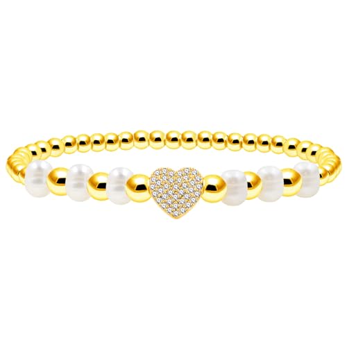 Bracelet en perles et cœur brillant pour sublimer vos tenues de soirée et du quotidien