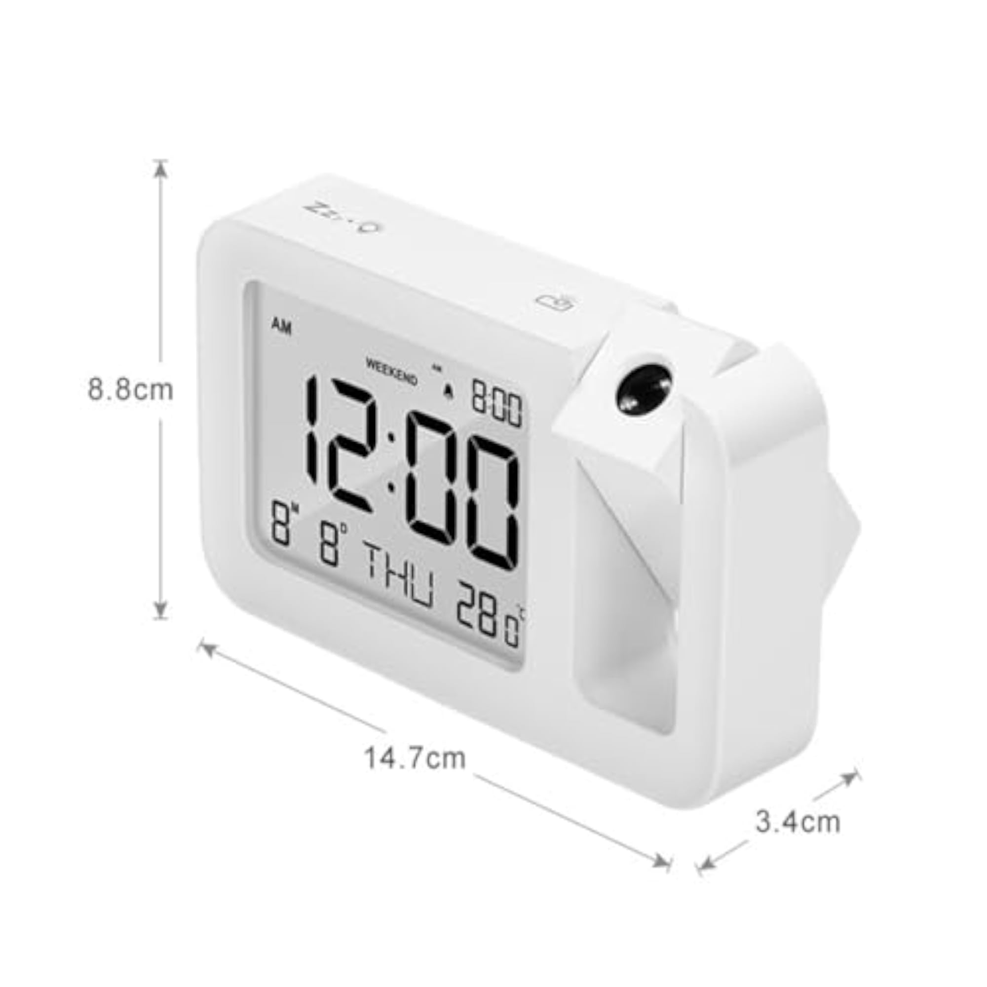 Projection Alarm Clock with Backlight Display and Temperature
