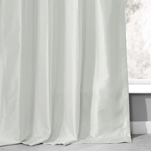 Image of HPD Half Price Drapes Ruched Faux Taffeta Silk Curtains 120 Inches Long Room Darkening Curtains for Bedroom & Living Room (1 Panel), 50W x 120L, Eggshell