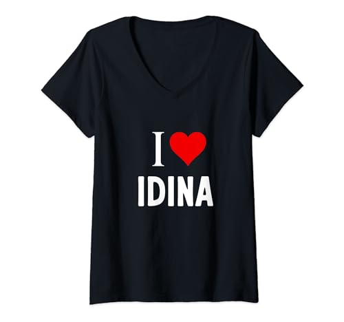 Photo de Femme J'aime Idina T-Shirt avec Col en V