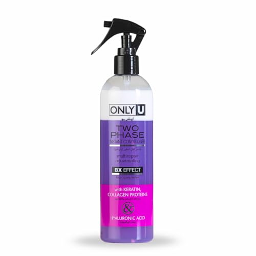 FAMILYCOM Acondicionador de Pelo Sin Aclarado, Bifásico Recuperador y Regenerador al Instante, con Acído Hialuronico y Colágeno. 100% Vegano y Natural (Acído Hialurónico & Colágeno)