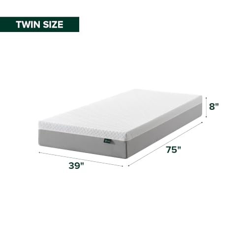 Image of Zinus 8 Inch Green Tea Essential Memory Foam Mattress [New Version], Twin, Fiberglass Free, Medium Feel, Breathable Airflow Memory Foam, Certified Safe Foams & Fabric, Mattress in A Box