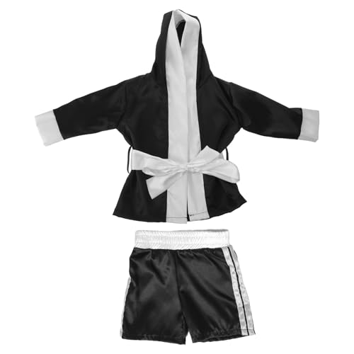 Garneck Conjunto de Bata Estilo Boxeo para Ñiño Recién Nacido, Disfraz para Fotografía de Recién Nacidos, Tela Suave Transpirable, Color Negro, 1 Pieza Adecuado para Sesiones Fotográficas