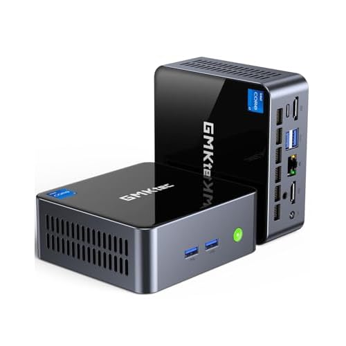 GMKtec Mini PC with Intel Core i7-1185G7 Processor (Up to 4.8 GHz) 16GB DDR4 1TB SSD NIC i226V RJ45 2.5G Iris Xe Graphics USB4.0 Desktop Mini Computers WiFi 6, BT 5.2/ DP, HDMI M2 Intel Core