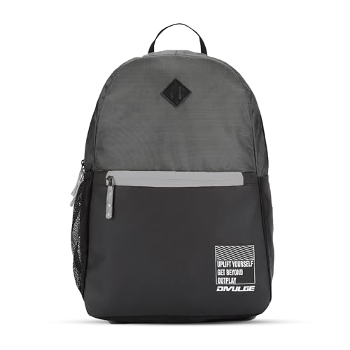 Image of DIVULGE Coral 24 Liters Large Grey Casual Backpack with Laptop sleeve, Front Pocket and Water Bottle Pouch (Grey)