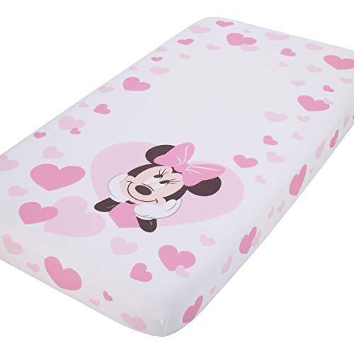 Image of Disney Minnie Mouse - Pink & White Hearts Photo Op Fitted Crib Sheet, , Minnie Mouse - Pink and White Hearts (8902003P)