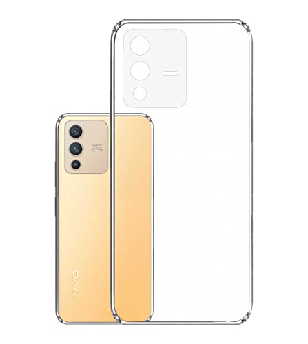 Image of Soft Flexible Silicone Back Cover Compatible with (Vivo V23 Pro 5G, Transparent Case)
