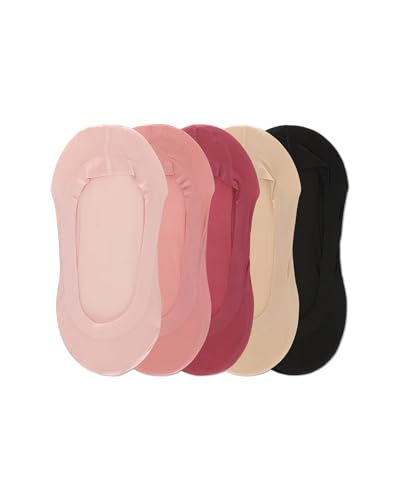 Image of MeMoi Women's 5 Pair Pack Fine Edge Nylon No Show Liner Socks