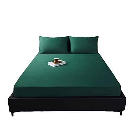 MHCYKJ Vattentätt Madrassöverdrag Andningsbara Icke-buller Mjukt Handduk Madrassskydd Anti-allergi, Säker Mot Insekter I Sängen säker mot ohyra (Color : Dark green, Size : 150x200+30cm)