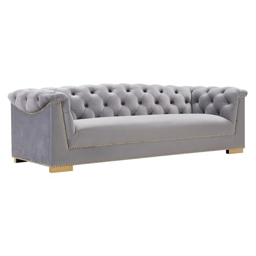 Tov Furniture Farah Velvet Sofa (Grey)