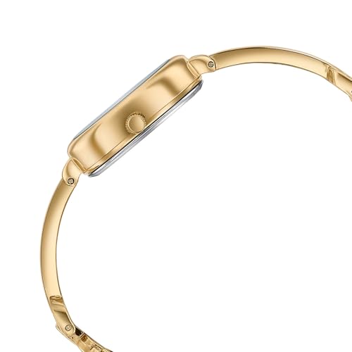 Image of Sonata Poze 8 Quartz Analog Watch with Jewellery Accessory for Women with Gold Dial & IPG Alloy Strap - SP80176YM01W