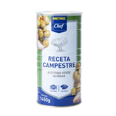 Aceitunas Verdes Aliñadas Receta Campestre Chef – El Sabor Tradicional de la Cocina Rústica (3 Latas, receta campestre 750gne (1450 g))