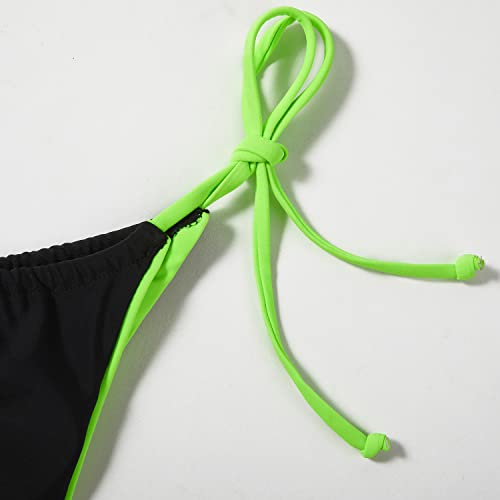 Image of MOSHENGQI Women Sexy Brazilian Bikini 2 Piece Spaghetti Strap Top Thong Swimsuit Bathing Suit