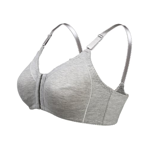 Image of Lemorosy Women's Cotton Comfortable Wireless Bralette (40D,Grey)