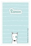  Ramon: Personalized Name Wide Ruled Line Paper Notebook Light Blue Dog  6x9 inches  120 pages: Notebook for drawing, writing notes, journaling, ... writing, school notes, and capturing ideas