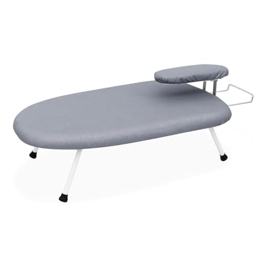 AKOZLIN Travel Ironing Board 23.6" L x 14''W x 7''H Table for Ironing Clothes Tabletop Ironing Board with Fixed Sleeve Tabletop Folding Legs Folding Ironing Board with Cotton Cover