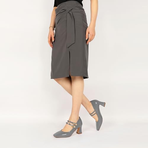 Soireelady Womens Mary Jane Shoes Chunky Block Heel Pumps Square Toe Low Heels Double Strap Buckle Comfort Dress Shoes 2.5 Inches3