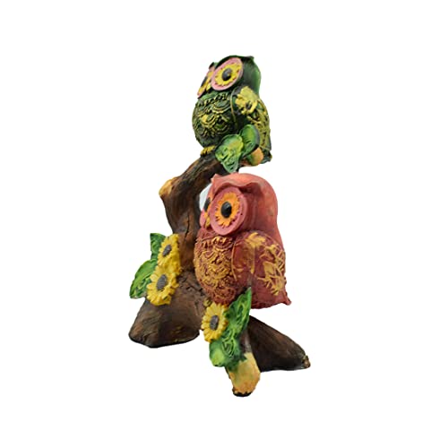 Image of Puja N Pujari The Owl Showpiece Idol Sitting on Tree for Home and Office Decor