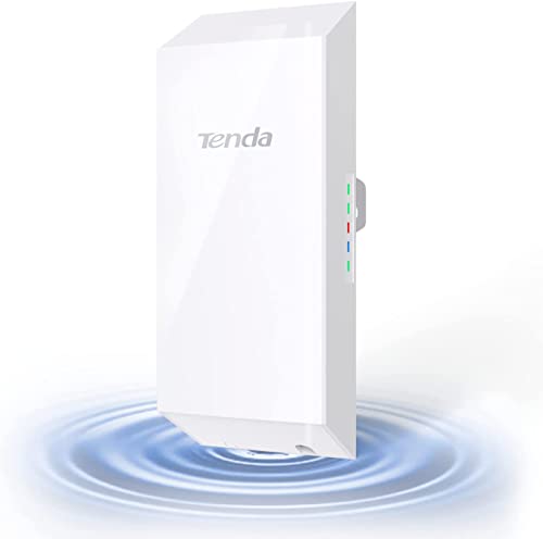 Tenda O1 Point d'Accès Extérieur Wi-Fi 2.4GHz 300Mbps, Outdoor Point d'accès avec 8dbi Directional Antenna, 500m Transmission Range, Auto-bridging, Waterproof