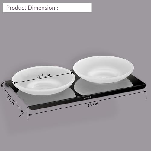 Image of Plantex (Primax) Stainless Steel Double Soap Holder for Bathroom /Soap Stand /Wall Mounted Soap Holder /Bathroom Accessories - (Black-Chrome)